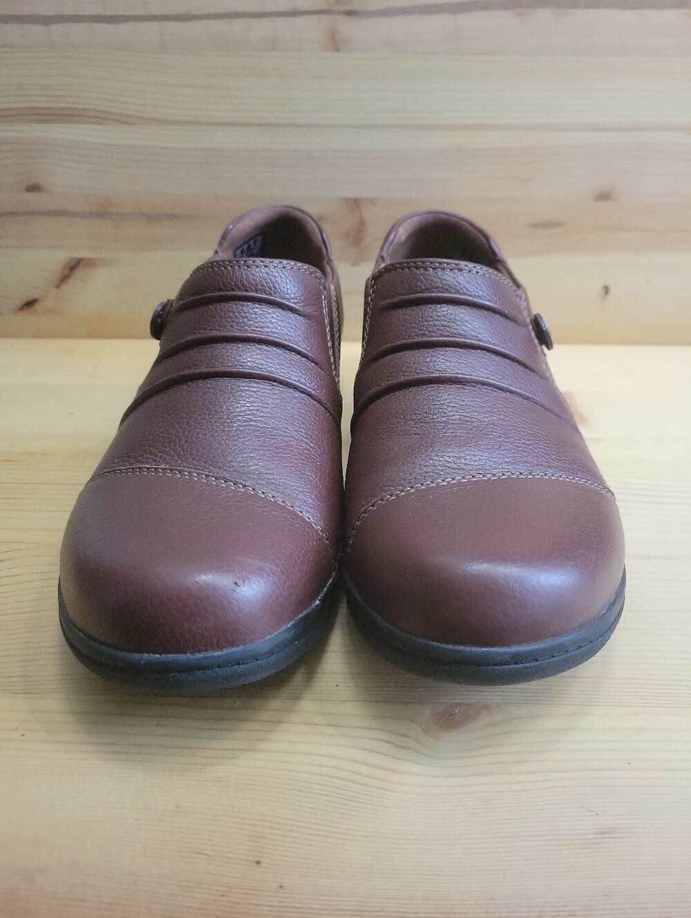 Womens clarks ultimate comfort collection brown lather slip on size 9W - Picture 3 of 11